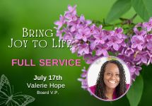 July 17 2022 Full Celebration Service Valerie Hope