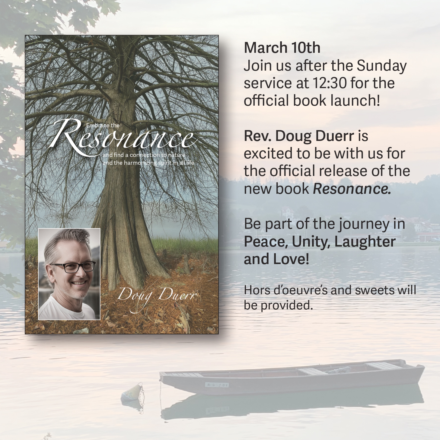 March 10th -  Book signing and reading 12:30 p.m. Noon Resonance